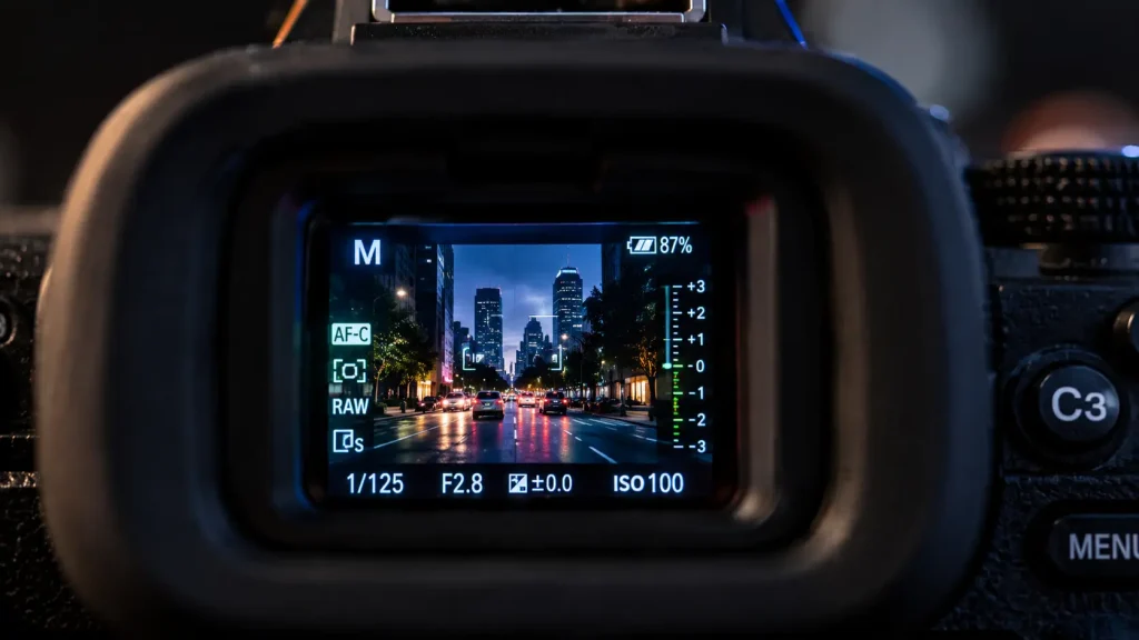digital electronic viewfinder screen